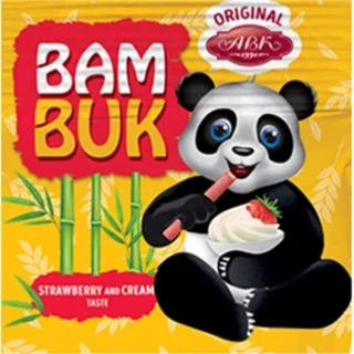 بیسکوییت رولی توت فرنگی با خامه بام بوک 200 گرمی Bambuk