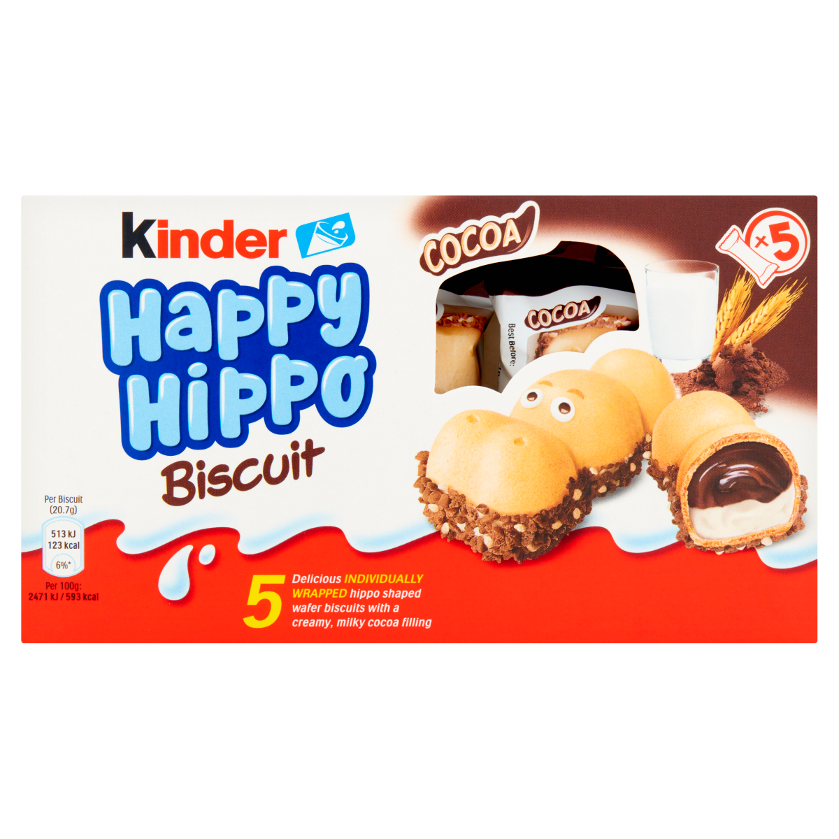 شکلات کیندر هپی هیپو شکلاتی بسته 5 تایی 100 گرم - Kinder Happy Hippo