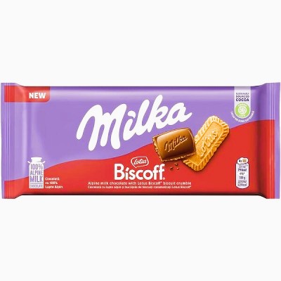 شکلات تخته ای میلکا 90 گرم طعم بیسکوییت لوتوس - Milka Biscoff