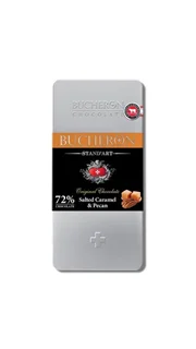 شکلات تخته ای شیری بوچرون 72% با طعم کارامل نمکی و گردو وزن 100 گرم - BUCHERON STAND'ART