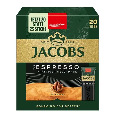 قهوه فوری جاکوبز  اسپرسو  بسته 20 عددی - Jacobs Espresso تاریخ انقضا 2028/01