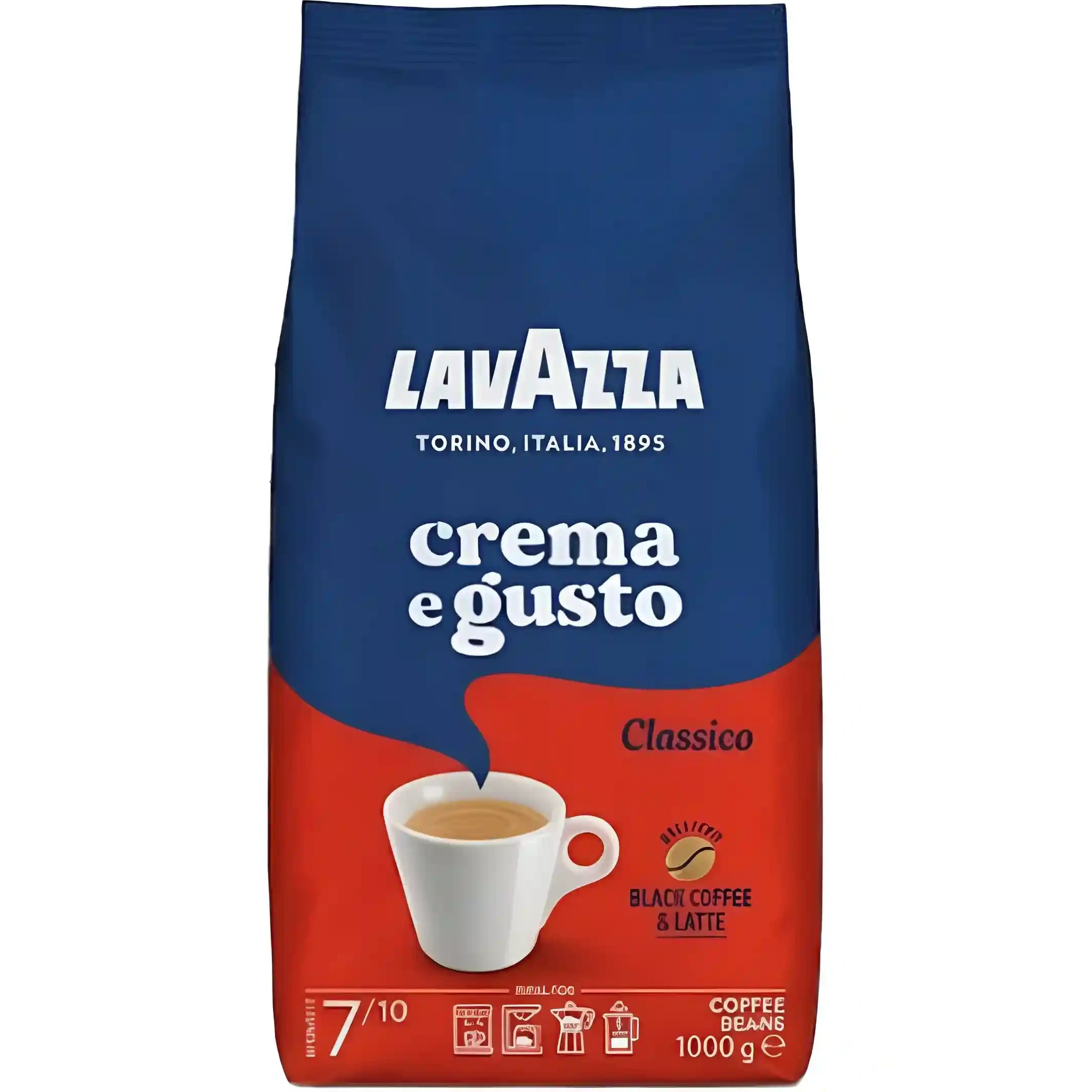 دانه قهوه لاوازا کرما گوستو کلاسیکو اورجینال 1 کیلوگرم - LAVAZZA CREMA E GUSTO CLASSICO