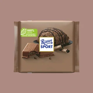 شکلات تخته ای ریتر اسپرت با طعم موس کاکائو وزن 100 گرم - Ritter Sport Kakao Mousse