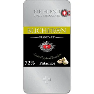 شکلات تخته ای شیری بوچرون 72% با طعم پسته وزن 100 گرم - BUCHERON STAND'ART