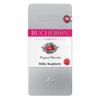 شکلات تخته ای شیری بوچرون با طعم تمشک وزن 100 گرم - BUCHERON STAND'ART