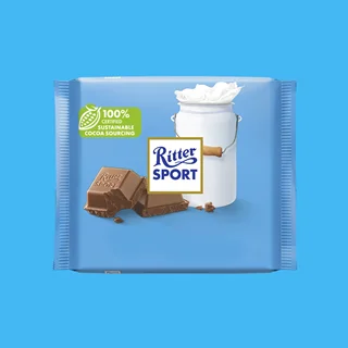 شکلات تخته ای ریتر اسپرت با طعم شکلات شیری آلپاین وزن 100 گرم - Ritter Sport Alpenmilch