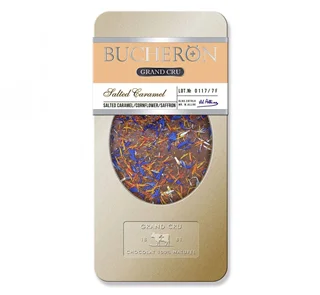 شکلات تخته ای شیری بوچرون با طعم کارامل نمکی ، گل ذرت و زعفران وزن 100 گرم - BUCHERON GRAND CRU