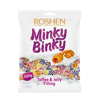 شکلات تافی مغزدار میوه ای مینکی بینکی روشن 1 کیلویی Roshen Minky Binky