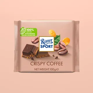 شکلات تخته ای ریتر اسپرت با طعم شکلات و قهوه وزن 100 گرم - Ritter Sport Kaffee Knusper
