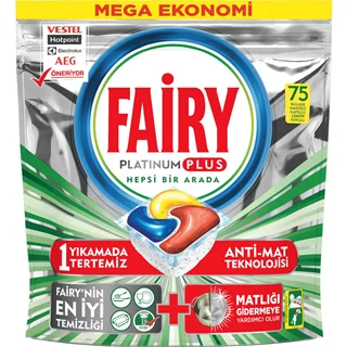 قرص ماشین ظرفشویی فیری FAIRY PLATINUM PLUS تعداد 75 عددی