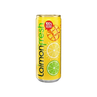نوشیدنی گازدار Laimon Fresh لایمون فرش با طعم مرکبات و انبه 330 میل