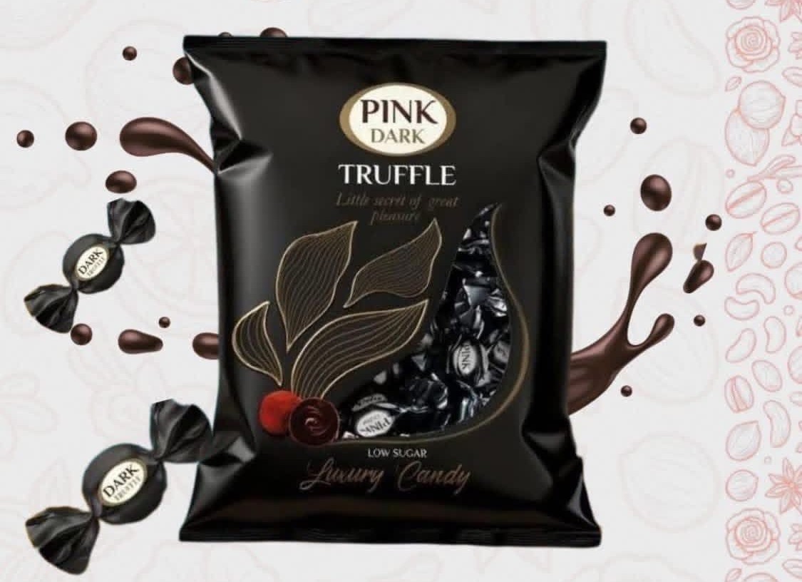 شکلات تلخ پینک روسیه وزن 1000 گرم  - Pink Dark Truffle
