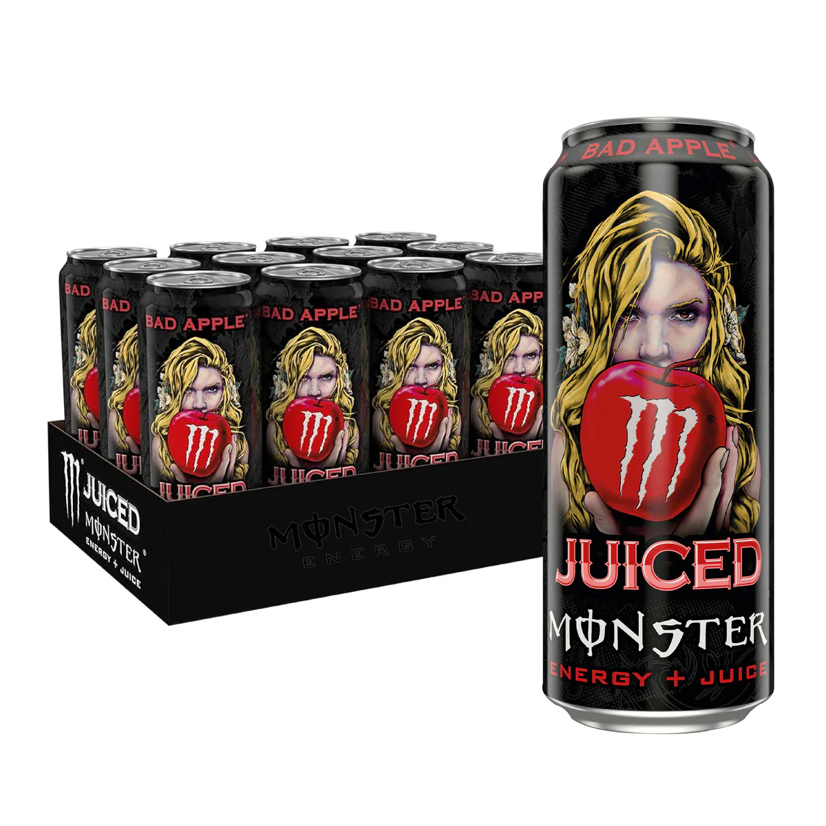 انرژی زا مانستر اروپایی 500 میلی لیتر - Monster Bad Apple بسته 12 عددی عمده