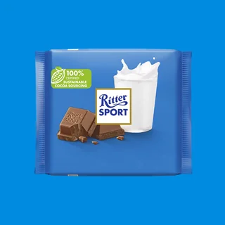 شکلات تخته ای ریتر اسپرت با طعم شیری وزن 100 گرم - Ritter Sport Edel Vollmilch