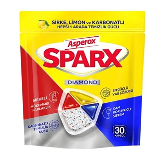 قرص ماشین ظرفشویی آسپروکس مدل Sparx Diamond بسته 30 عددی