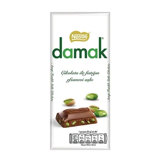 شکلات کاکائویی پسته ای داماک نستله وزن 70 گرم