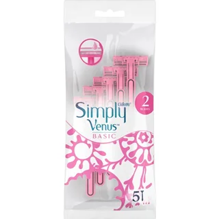 ژیلت زنانه ساده 2 تیغه مدل simply venus بسته 5 عددی