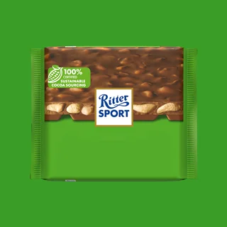 شکلات تخته ای ریتر اسپرت با طعم بادام کامل وزن 100 گرم - Ritter Sport Ganze Mandel